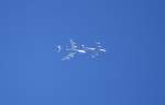 Eine Boeing E-3B Sentry NATO AWACS mit der Kennung LX-N90443 mit Sonderlackierung bei der Luftbetankung mit einem Tankflugzeug von Boeing KC-135 beim �berflug von Altenbruch aufgenommen am 28.07.10